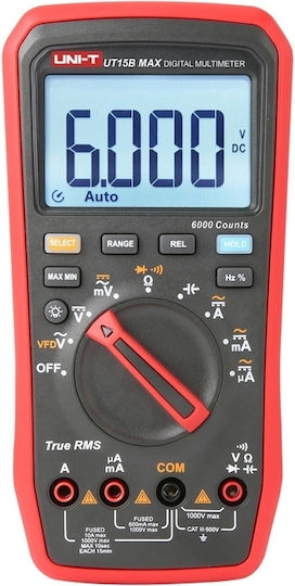 Uni-T Ψηφιακό Πολύμετρο True RMS με Μέτρηση AC / DC / Θερμοκρασίας UT15B