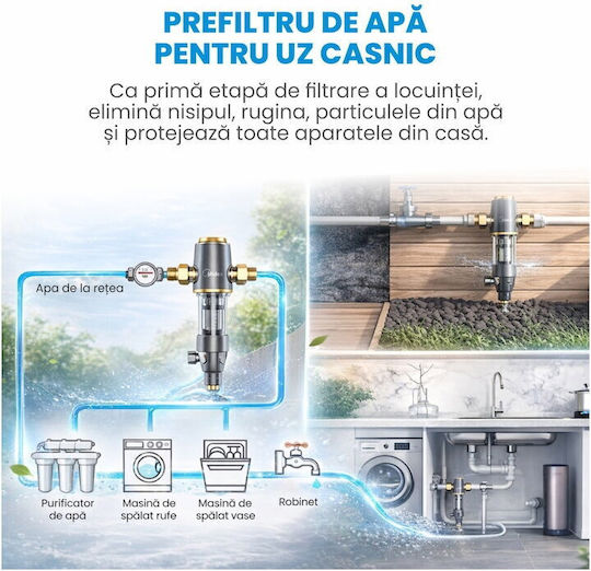 Midea Sistem Filtru de Apă Single Alimentare Centrală Diametru 3/4'' QZBW20S-12
