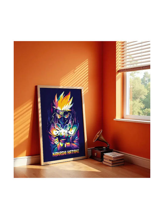 Poster Kakashi Naruto An019 40cm X 50cm Brown Wooden Frame
