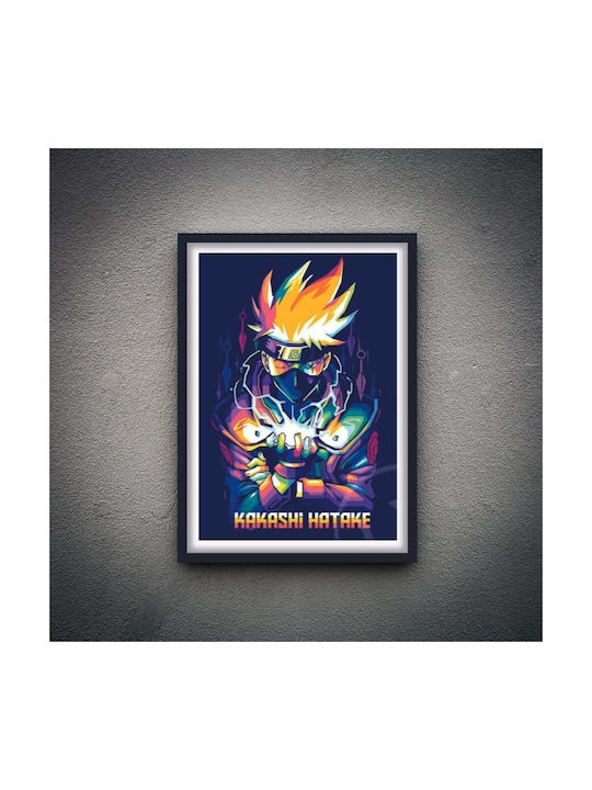 Poster Kakashi Naruto An019 40cm X 50cm Brown Wooden Frame