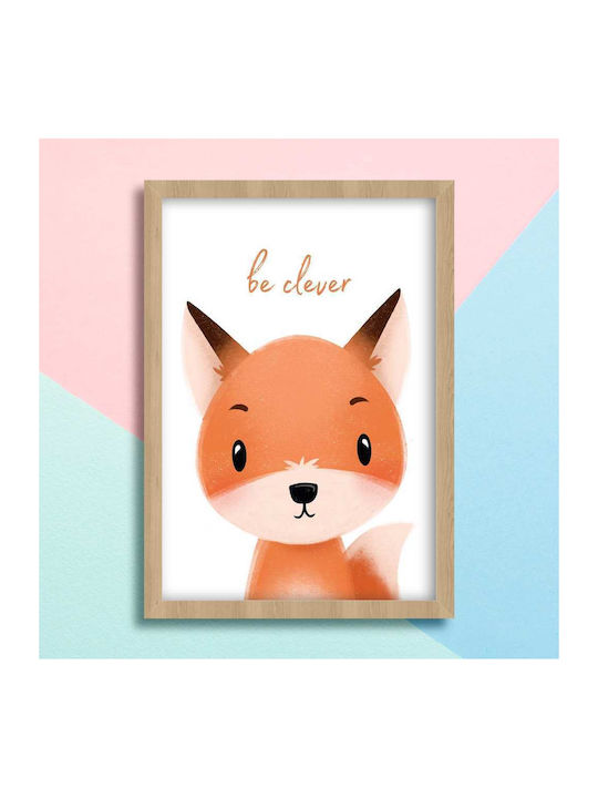 Kinderposter Mit Fuchs Be Clever 50x40cm