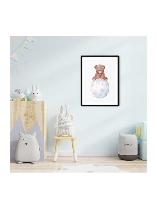 Kids Poster Little Bear On The Moon 50x40cm