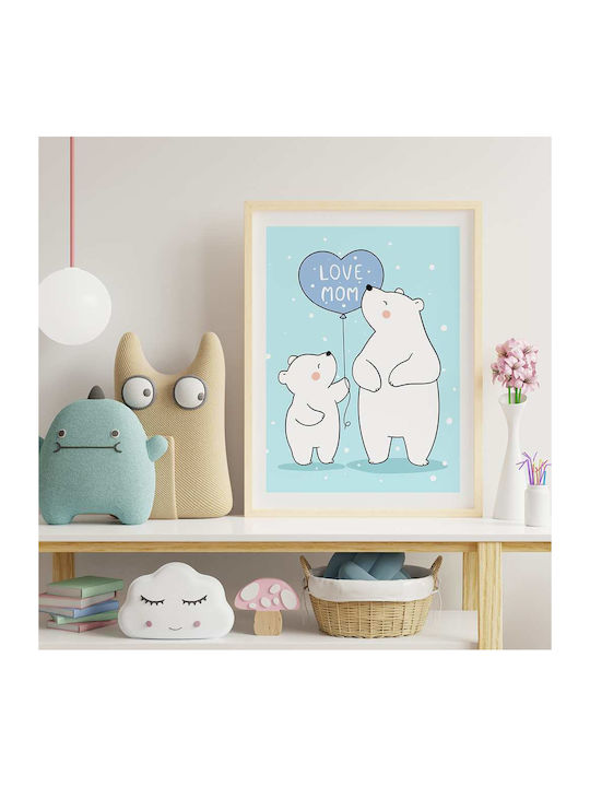 Kids Poster Polar Bear Mom 50x40cm