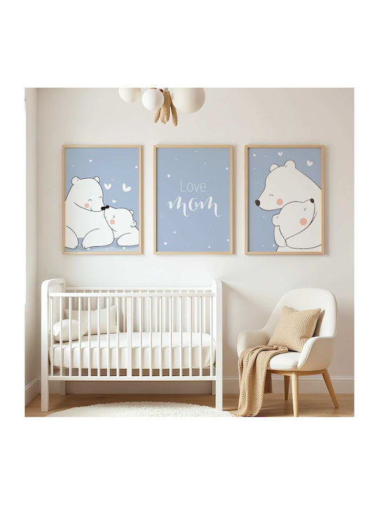 Παιδική Αφίσα Happy Bears 50x40εκ.