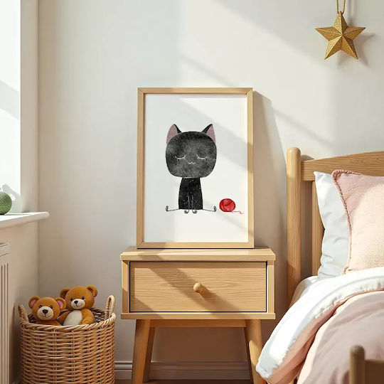 Kinderposter Little Black Cat 50x40cm
