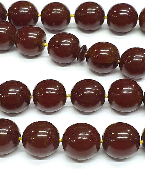 Roloi Komboloi Worry Beads with 33 Beads Made of Mastic Length 42cm Brown