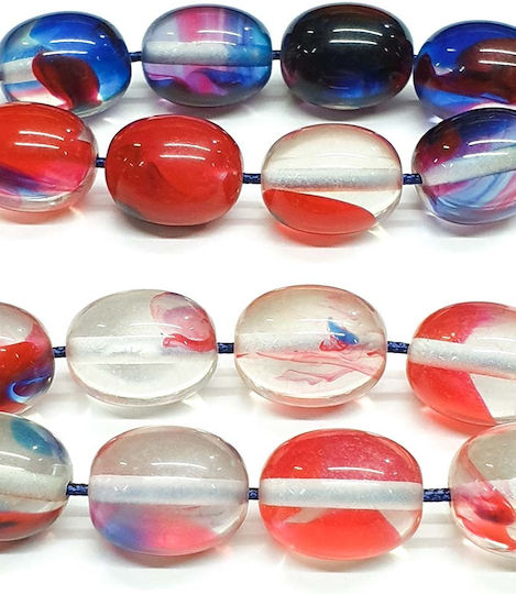 Roloi Komboloi Worry Beads with 17 Beads Made of Resin Length 35cm Multicolour
