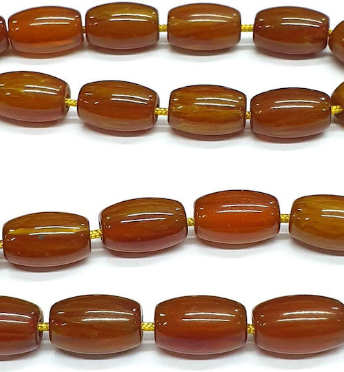 Roloi Komboloi Worry Beads with 33 Beads Made of Mastic Length 38cm Brown