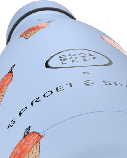 Cool Bottles Μπουκάλι Θερμός Ανοξείδωτο 350ml BLUE SCOOP μπλε με Καλαμάκι και Λαβή