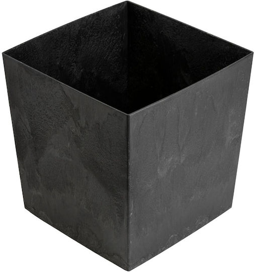 HowHomely Ghiveci De Flori Din Beton Negru 41 Cm