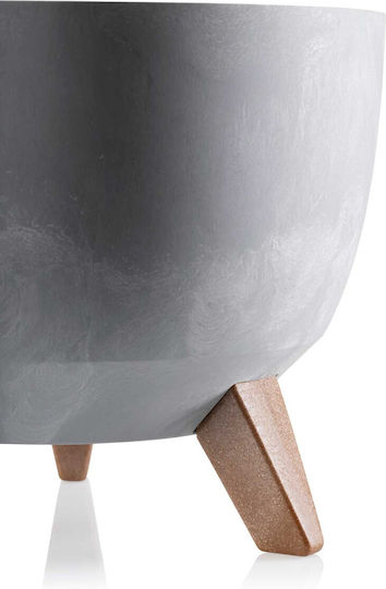 HowHomely Beton-Blumentopf Grau 29x18cm
