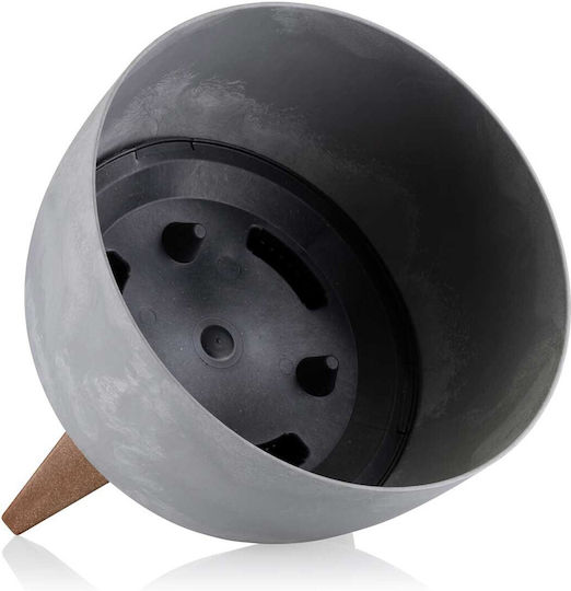 HowHomely Beton-Blumentopf Grau 29x18cm