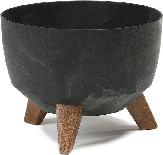 HowHomely Ghiveci De Flori Din Beton Negru 29x18cm