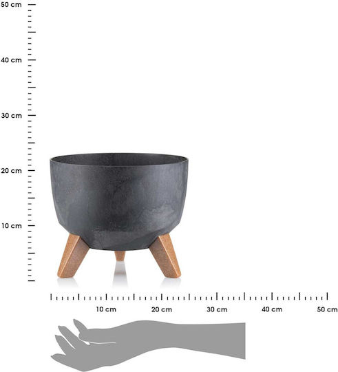 HowHomely Γλάστρα Τσιμεντένια Black 24x15εκ.