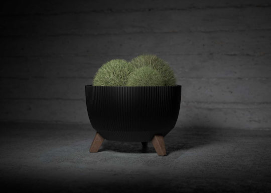 HowHomely Kunststoff Blumentopf Schwarz 29x18cm