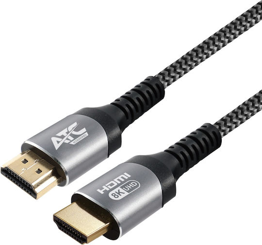 ATC HDMI 2.1 Ultra High Speed 48Gbps 4K 120Hz HDR VRR Kabel HDMI-Stecker - HDMI-Stecker 2m Schwarz