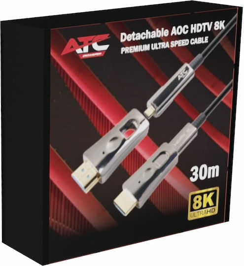 ATC HDMI 2.1 Ultra High Speed 48Gbps 4K 120Hz HDR VRR Cable HDMI Male - HDMI Male 30m Black