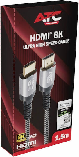 ATC HDMI 2.1 Ultra High Speed 48Gbps 4K 120Hz HDR VRR Cable HDMI Male - HDMI Male 1.5m Black