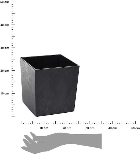 HowHomely Γλάστρα Τσιμεντένια Black 19εκ.