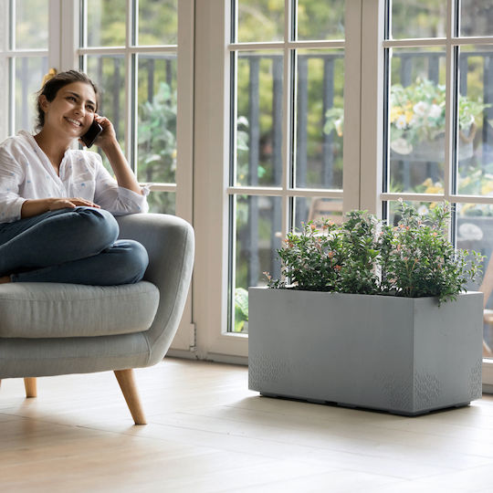 HowHomely Beton Blumentopf Recycelt Grau