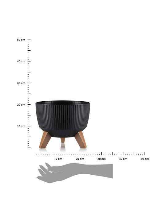 HowHomely Γλάστρα Πλαστική Black 24x15εκ.
