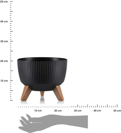 HowHomely Γλάστρα Πλαστική Black 24x15εκ.