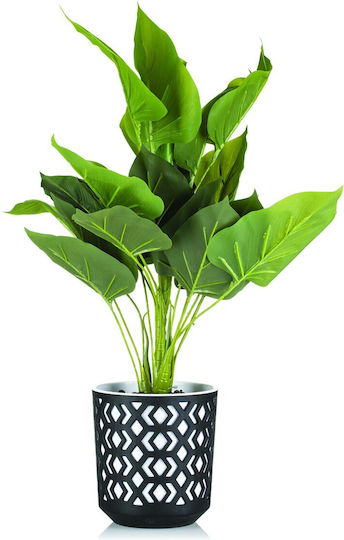 HowHomely Flower Pot White-Black 25x27cm
