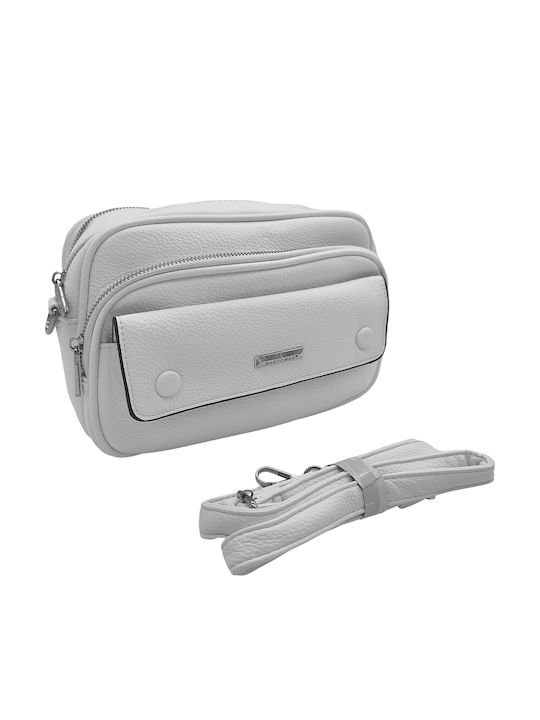 Fabric Women's Crossbody Shoulder Bag White
