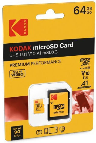 SDHC 64GB U1 V10 UHS-I 90MB/s mit Adapter