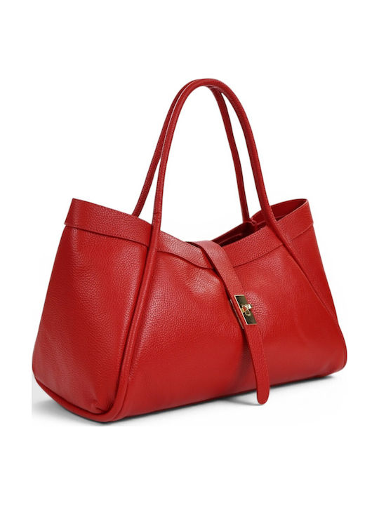 Set Leather Women's Shoulder Bag Red
