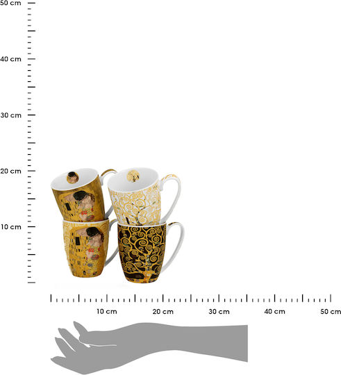Klimt Чаша от Порцелан Кафява 350 мл 4 Бройки
