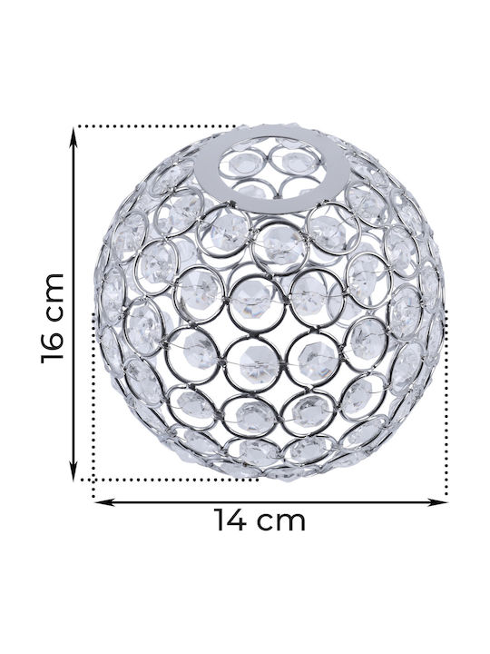 Crystal Chrome Globe Lamp Shade 14cm