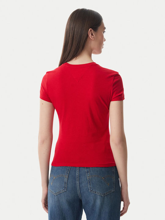 Tommy Hilfiger Damen T-Shirt Rote Tommy Hilfiger Damen T-Shirt Rote