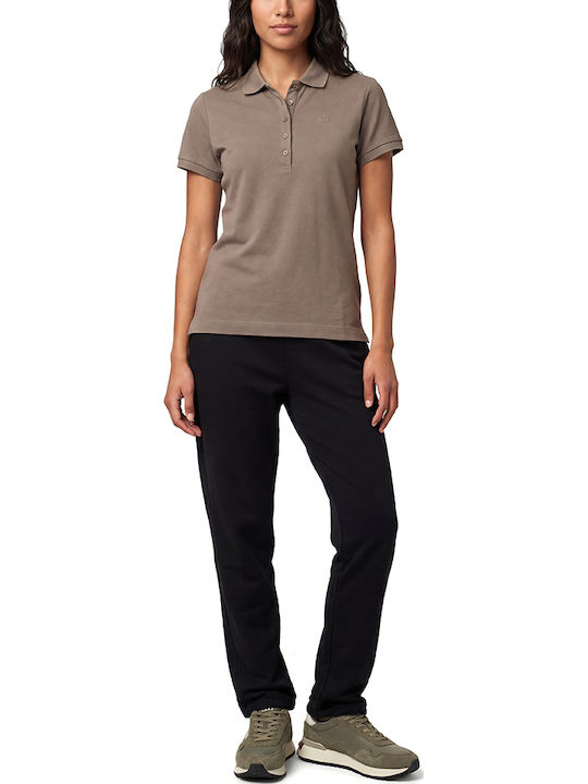 Women's Polo Blouse Short Sleeve Brown
