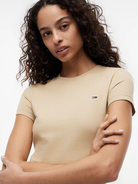 Tjw C-Hals Damen T-Shirt Beige