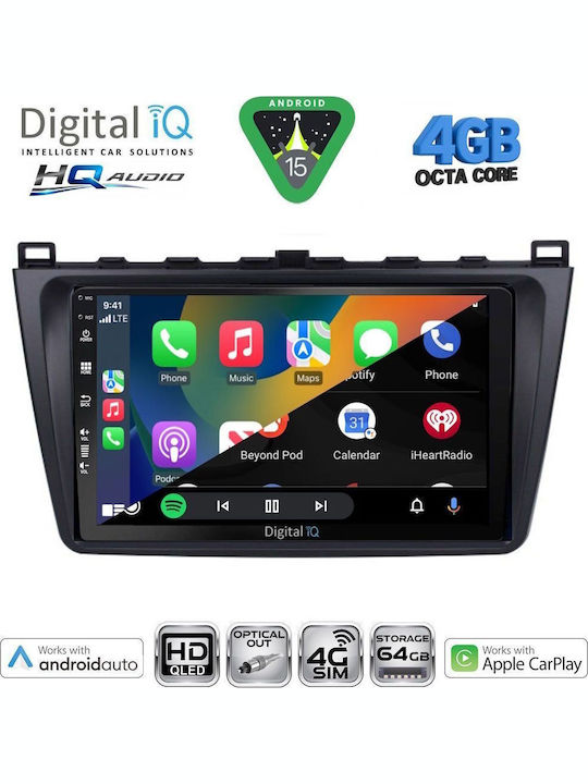 Digital IQ Car Audio System for Mazda 6 2008-2012 (Bluetooth/USB/WiFi/GPS/Apple CarPlay/Android Auto) with 9" Touch Screen