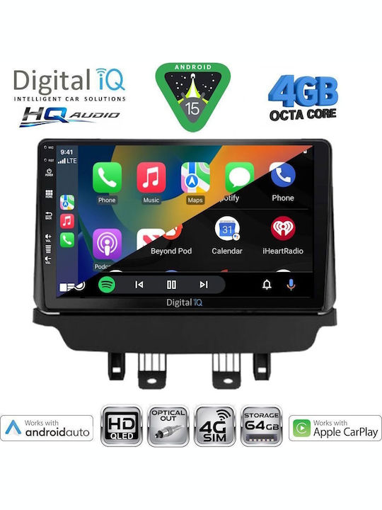 Digital IQ Car Audio System for Mazda CX-3 2014-2023 Bluetooth USB WiFi GPS Apple CarPlay Android Auto with 9" Touch Screen