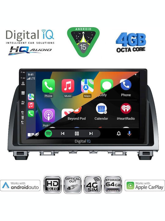 Digital IQ Car Audio System for Mazda 6 2012-2017 (Bluetooth/USB/WiFi/GPS/Apple CarPlay/Android Auto) with 9" Touch Screen