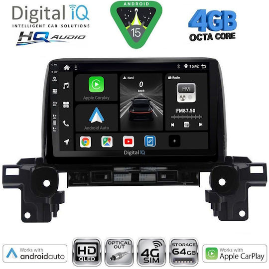 Digital IQ Автомобилна Аудио Система за Mazda CX-5 2013-2017 (Bluetooth/USB/Wi-Fi/GPS/Apple CarPlay/Android Auto) с Touch Screen 10"