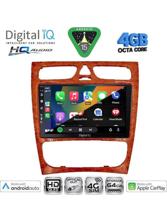 Digital IQ Car Audio System for Mercedes-Benz C Class 1999-2004 Bluetooth USB WiFi GPS Apple CarPlay Android Auto with 9" Touch Screen