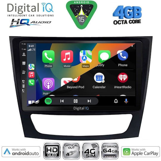 Digital IQ Car Audio System for Mercedes-Benz E Class / CLS Class 2003-2009 Bluetooth USB WiFi GPS Apple CarPlay Android Auto with 9" Touch Screen