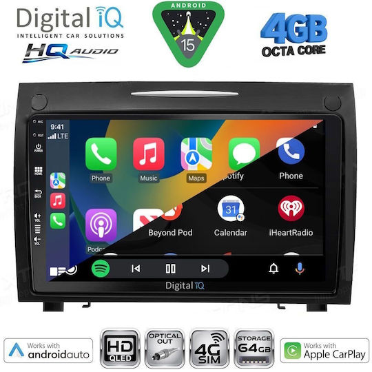 Digital IQ Car Audio System for Mercedes-Benz SLK 2004-2010 Bluetooth USB WiFi GPS Apple CarPlay Android Auto with 9" Touch Screen