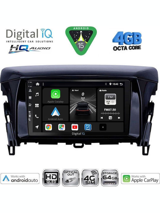 Digital IQ Car Audio System for Peugeot 4008 Mitsubishi Asx 2009 with Touch Screen 10" Digital IQ BXK 19430 CPAA Bluetooth USB WiFi GPS Apple CarPlay Android Auto