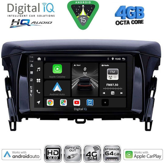 Digital IQ Car Audio System for Peugeot 4008 Mitsubishi Asx 2009 with Touch Screen 10" Digital IQ BXK 19430 CPAA Bluetooth USB WiFi GPS Apple CarPlay Android Auto