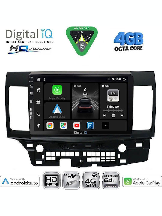 Digital IQ Car Audio System for Peugeot 4008 Mitsubishi Asx 2009 with Touch Screen 10" Digital IQ BXK 19430 CPAA Bluetooth USB WiFi GPS Apple CarPlay Android Auto