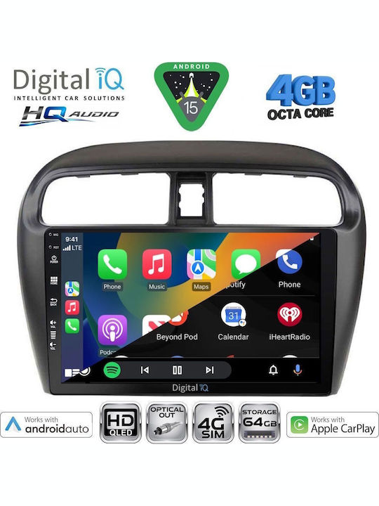 Digital IQ Car Audio System for Mitsubishi Space Star 2013-2020 Bluetooth USB WiFi GPS Apple CarPlay Android Auto with 9" Touch Screen
