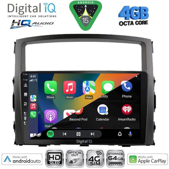 Digital IQ Ηχοσύστημα Αυτοκινήτου για Mitsubishi Pajero 2006-2013 (Bluetooth/USB/WiFi/GPS/Apple-Carplay/Android-Auto) με Οθόνη Αφής 9"