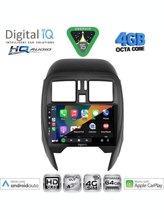 Digital IQ Car Audio System for Nissan Navara 1998-2004 Bluetooth USB WiFi GPS Apple CarPlay Android Auto with 10" Touch Screen