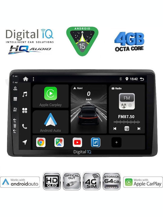 Digital IQ Car Audio System for Nissan Navara 1998-2004 Bluetooth USB WiFi GPS Apple CarPlay Android Auto with 10" Touch Screen