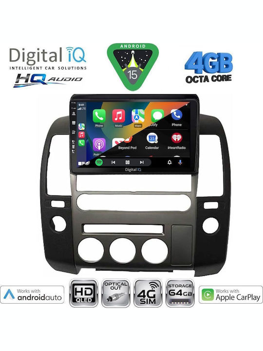 Digital IQ Car Audio System for Nissan Navara 2006-2011 Bluetooth USB WiFi GPS Apple CarPlay Android Auto with 9" Touch Screen